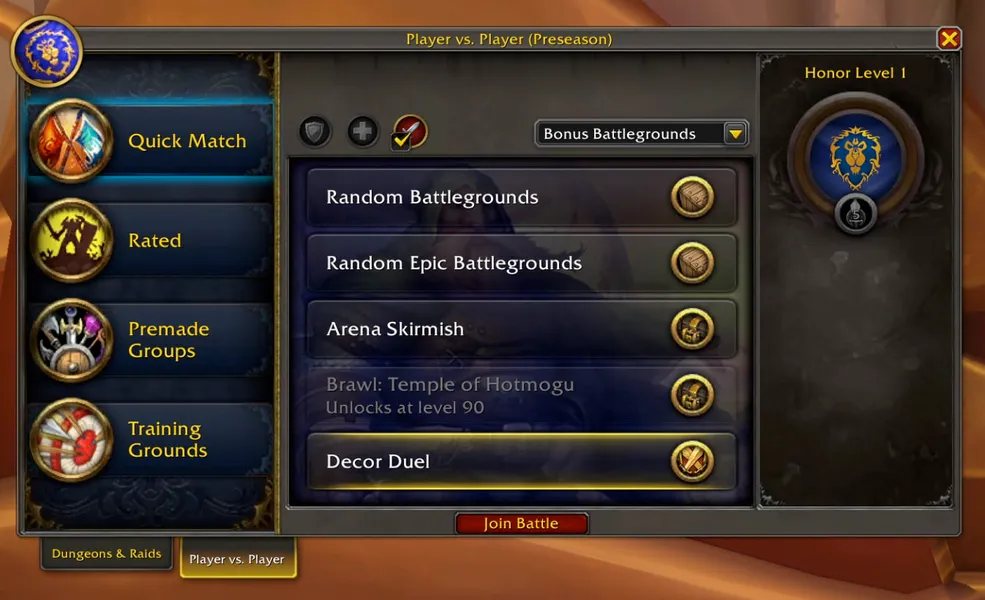 PTR PvP finder (credit: Blizzard)